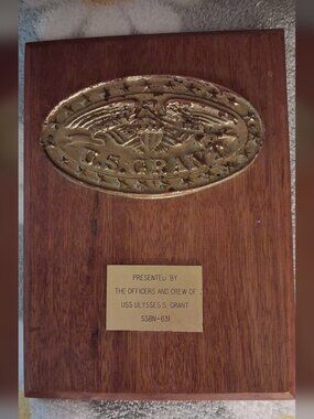 Vintage USS Ulysses S. Grant SSBN-631 US Navy Submarine Presentation Plaque
